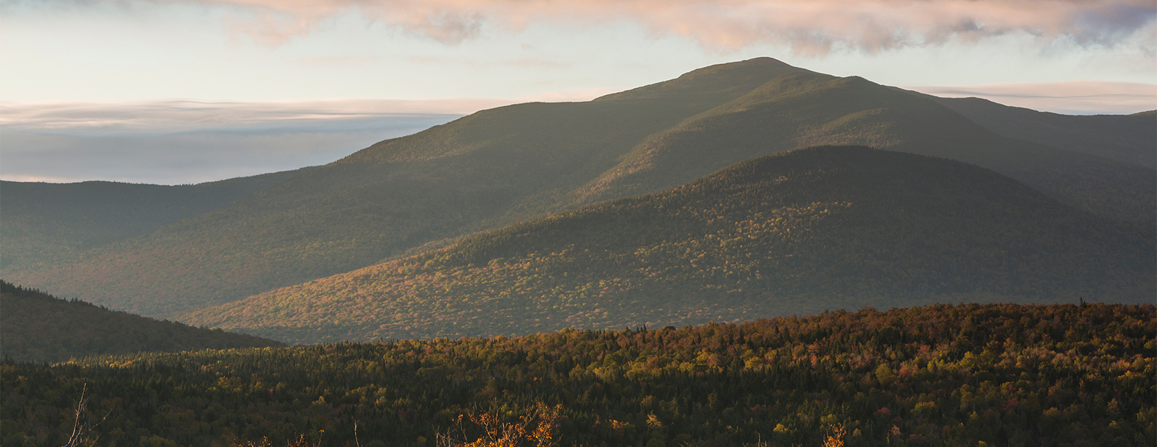 landscape picture of saddleback mountain in maine